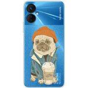 Прозрачный чехол BoxFace Tecno Spark 9 Pro Dog Coffeeman