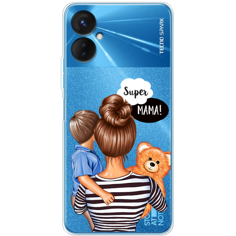 Прозрачный чехол BoxFace Tecno Spark 9 Pro Super Mama and Son