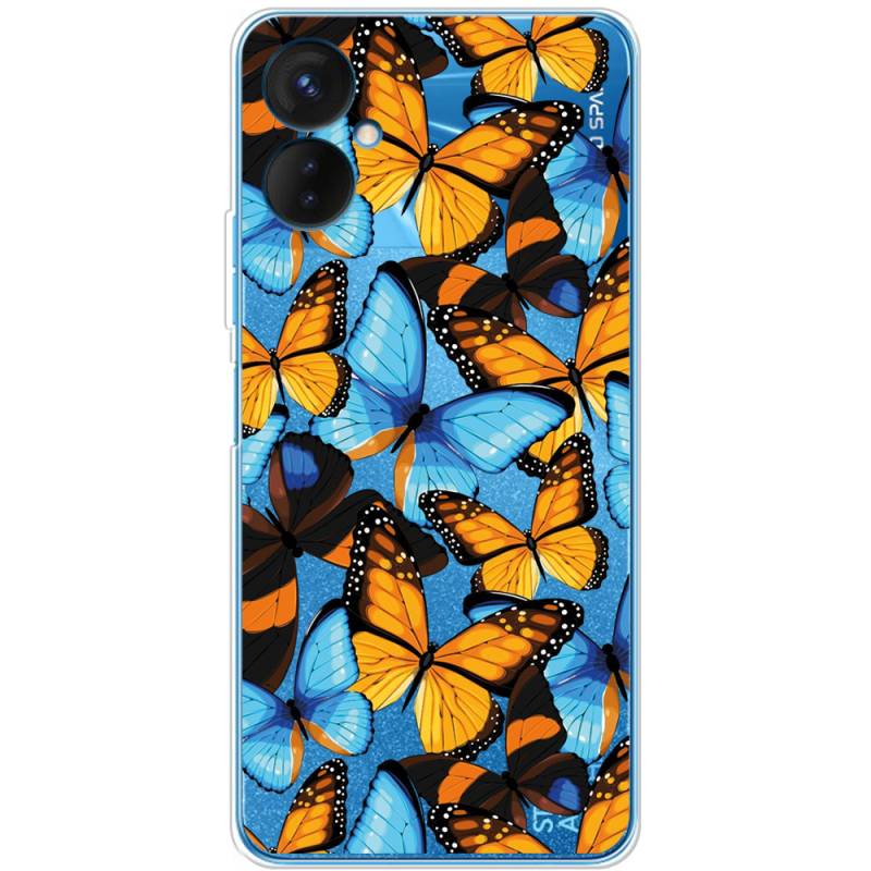 Прозрачный чехол BoxFace Tecno Spark 9 Pro Butterfly Morpho