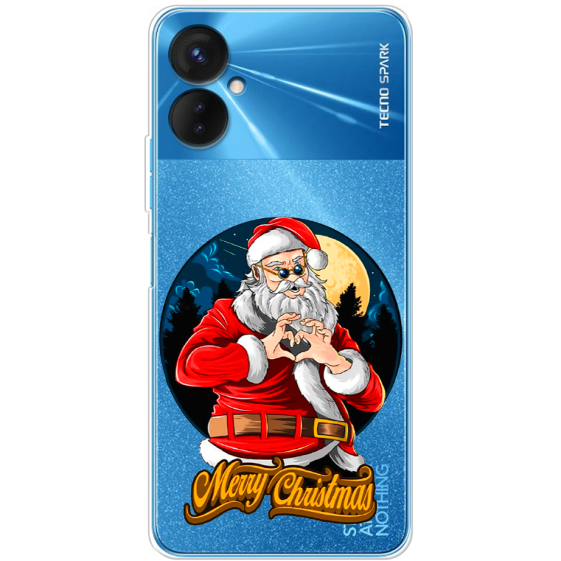 Прозрачный чехол BoxFace Tecno Spark 9 Pro Cool Santa