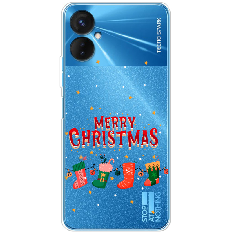 Прозрачный чехол BoxFace Tecno Spark 9 Pro Merry Christmas