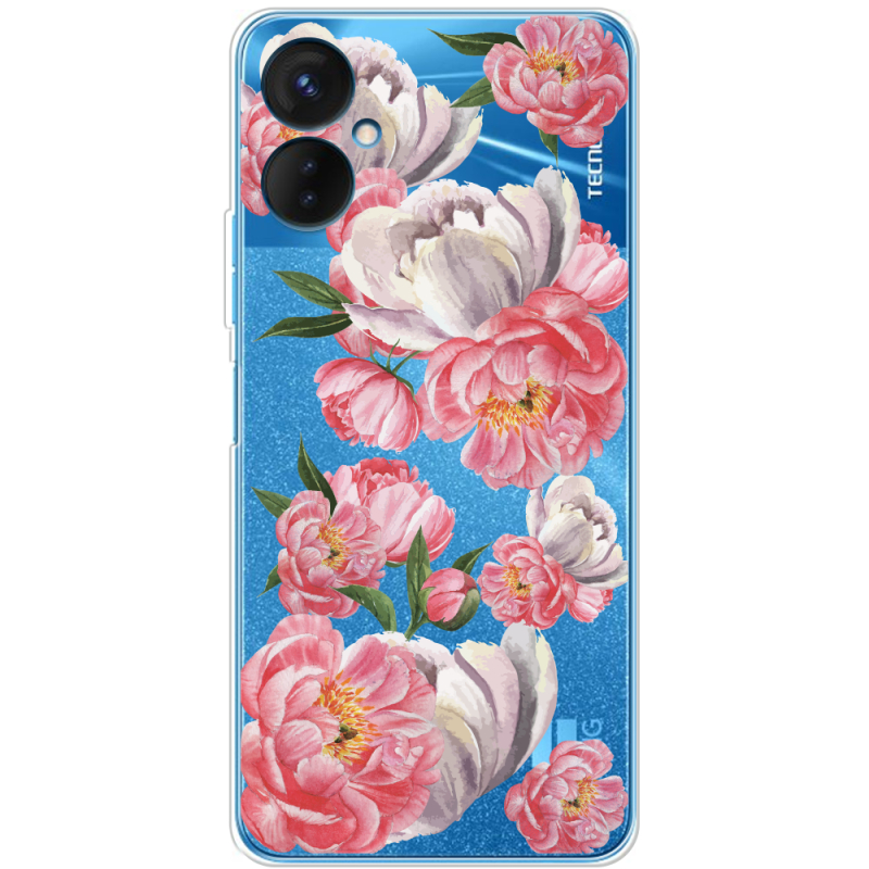 Прозрачный чехол BoxFace Tecno Spark 9 Pro Peony Watercolor Style