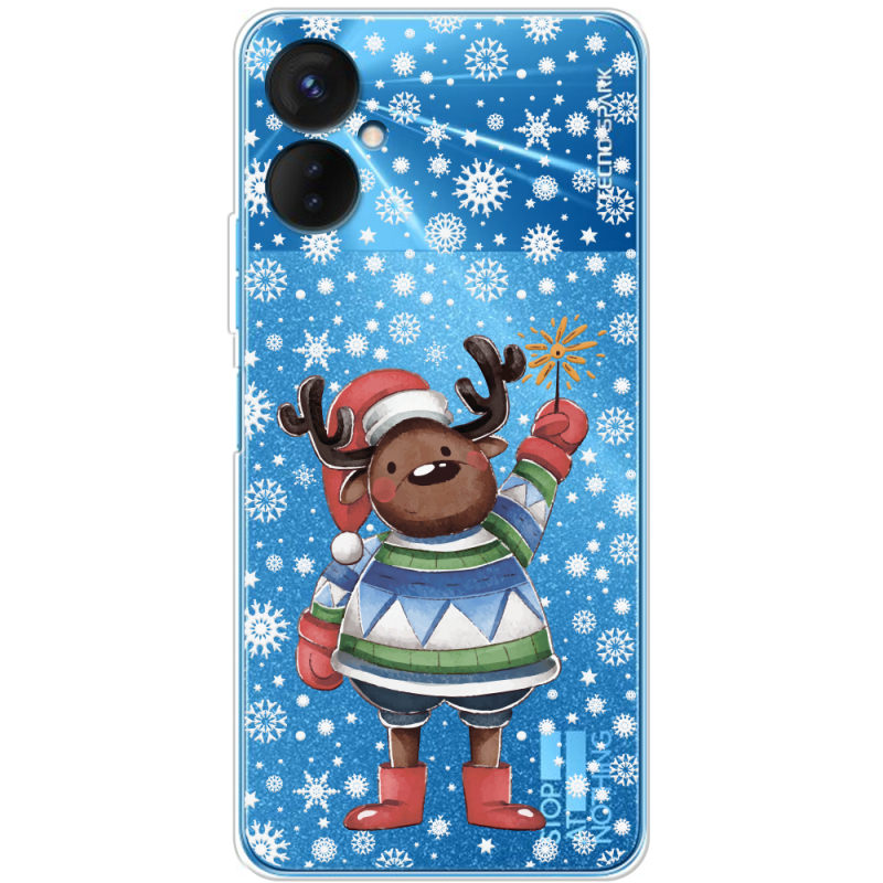 Прозрачный чехол BoxFace Tecno Spark 9 Pro Christmas Deer with Snow