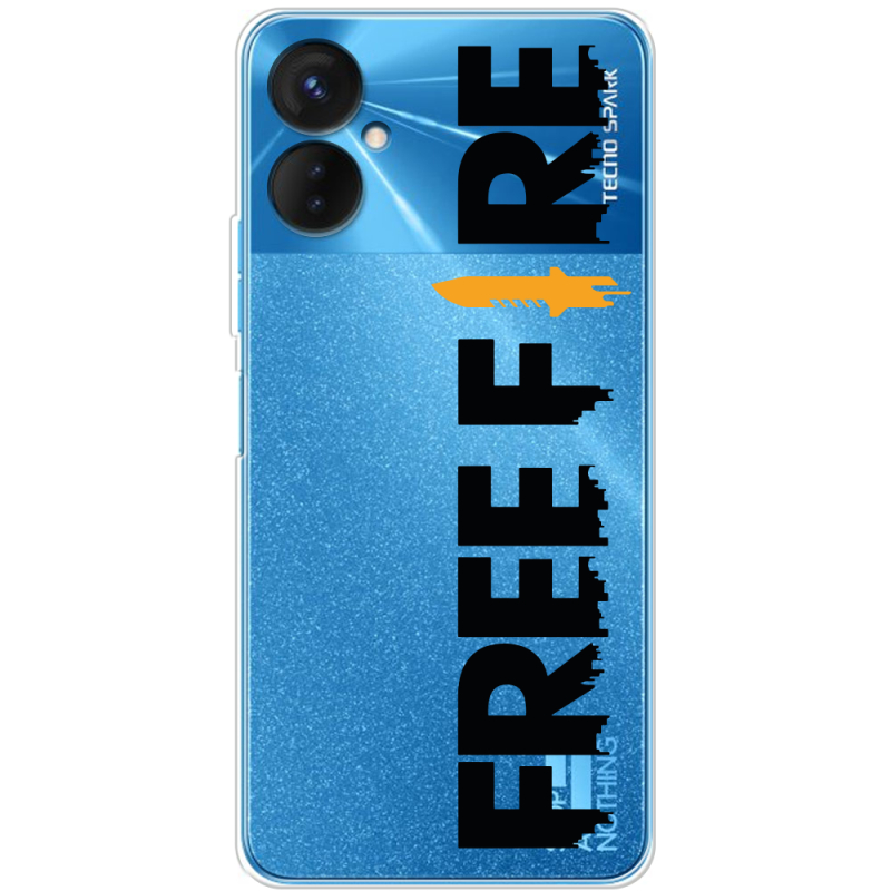 Прозрачный чехол BoxFace Tecno Spark 9 Pro Free Fire Black Logo