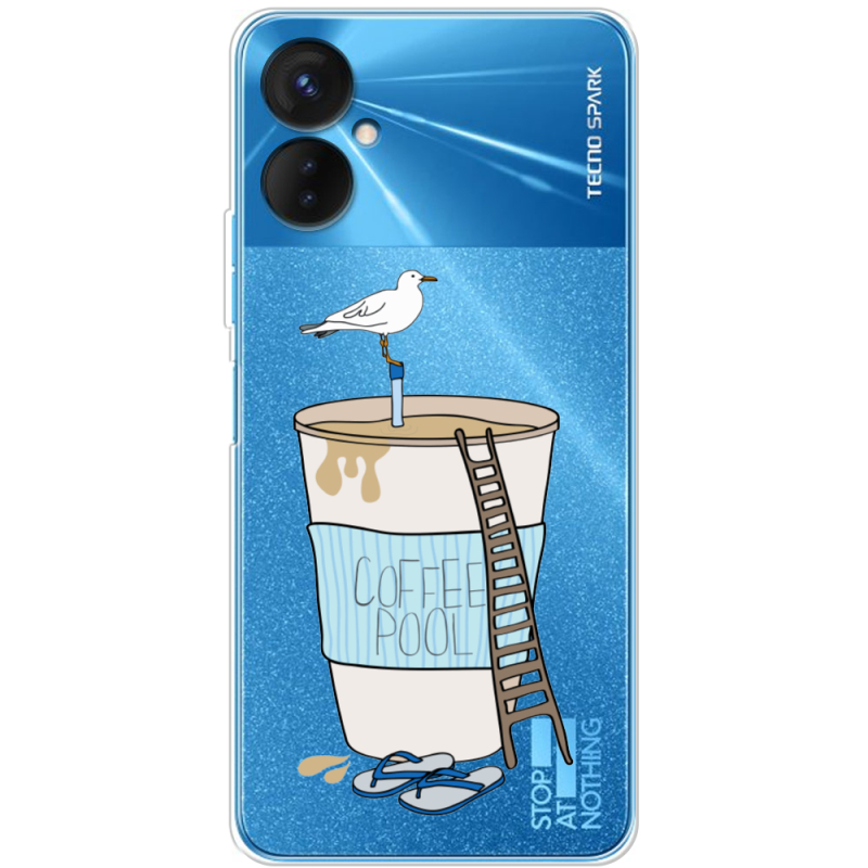 Прозрачный чехол BoxFace Tecno Spark 9 Pro Segull in Cofee Pool