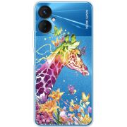 Прозрачный чехол BoxFace Tecno Spark 9 Pro Colorful Giraffe