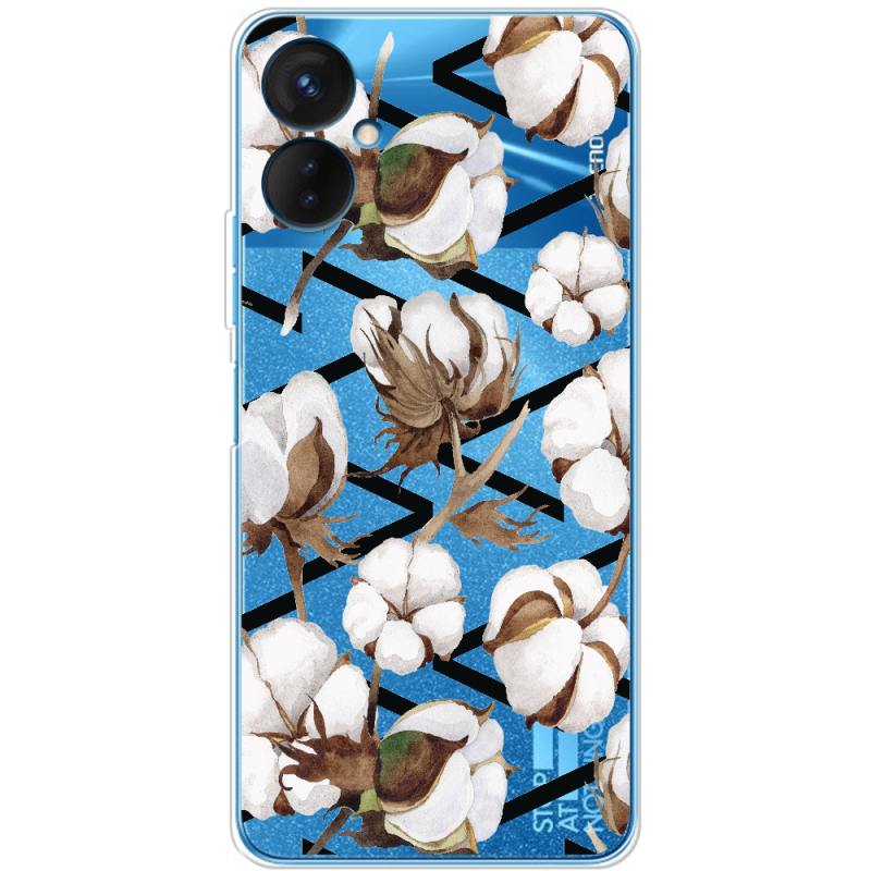 Прозрачный чехол BoxFace Tecno Spark 9 Pro Cotton flowers