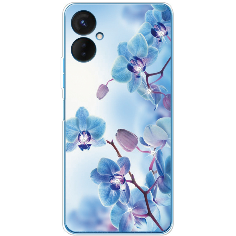 Чехол со стразами BoxFace Tecno Spark 9 Pro Orchids