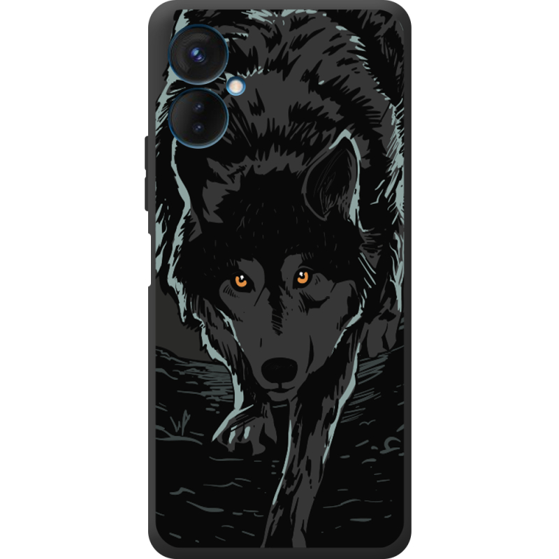 Черный чехол BoxFace Tecno Spark 9 Pro Wolf