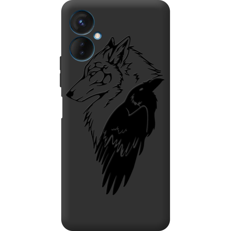 Черный чехол BoxFace Tecno Spark 9 Pro Wolf and Raven