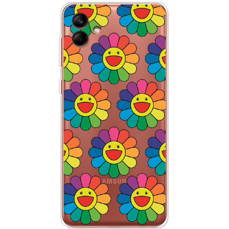 Прозрачный чехол BoxFace Samsung Galaxy A04 (A045) Hippie Flowers