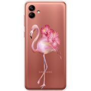 Прозрачный чехол BoxFace Samsung Galaxy A04 (A045) Floral Flamingo