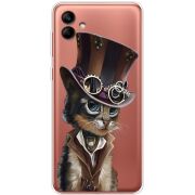 Прозрачный чехол BoxFace Samsung Galaxy A04 (A045) Steampunk Cat