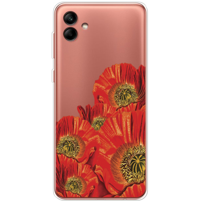 Прозрачный чехол BoxFace Samsung Galaxy A04 (A045) Red Poppies