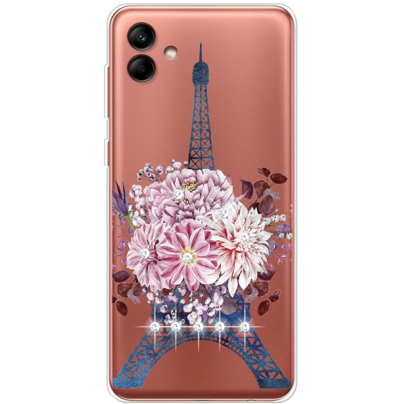 Чехол со стразами Samsung Galaxy A04 (A045) Eiffel Tower