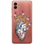 Чехол со стразами Samsung Galaxy A04 (A045) Heart