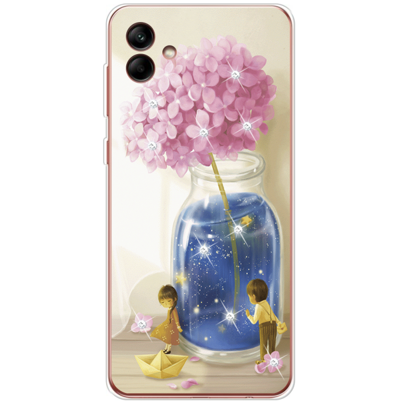 Чехол со стразами Samsung Galaxy A04 (A045) Little Boy and Girl