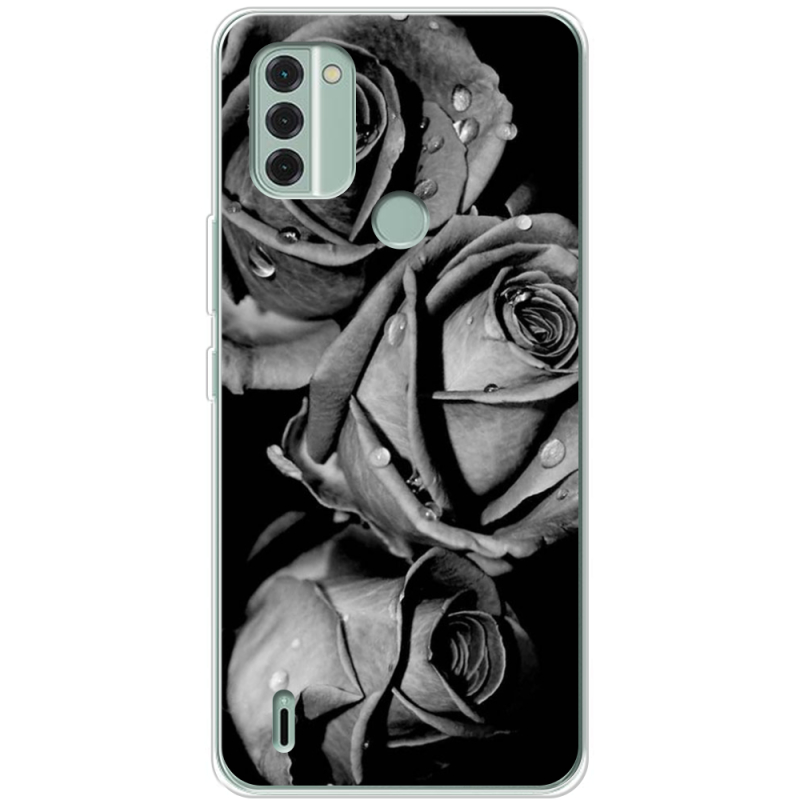 Чехол BoxFace Nokia C31 Black and White Roses