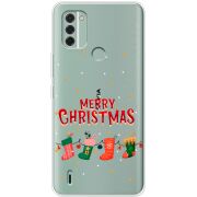 Прозрачный чехол BoxFace Nokia C31 Merry Christmas