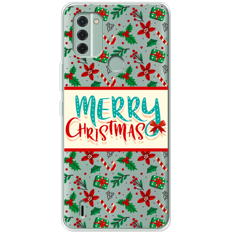 Прозрачный чехол BoxFace Nokia C31 Vintage Christmas Pattern