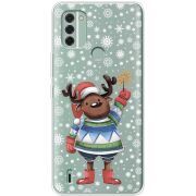 Прозрачный чехол BoxFace Nokia C31 Christmas Deer with Snow