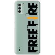 Прозрачный чехол BoxFace Nokia C31 Free Fire Black Logo
