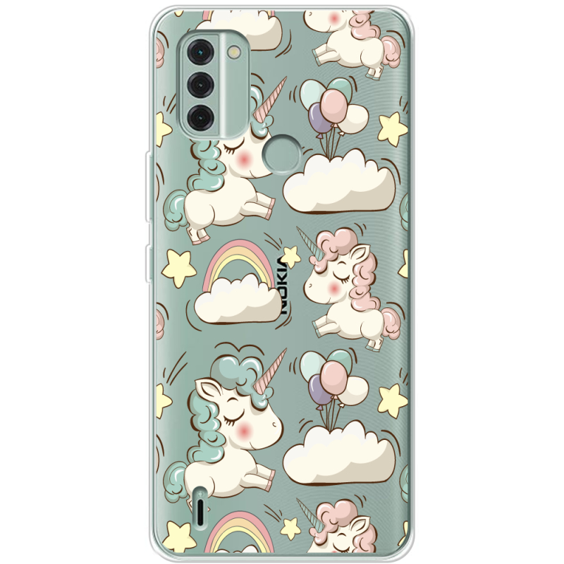 Прозрачный чехол BoxFace Nokia C31 Unicorns