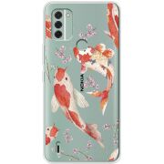 Прозрачный чехол BoxFace Nokia C31 Japanese Koi Fish