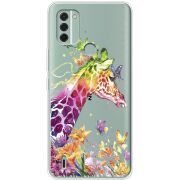 Прозрачный чехол BoxFace Nokia C31 Colorful Giraffe