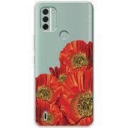 Прозрачный чехол BoxFace Nokia C31 Red Poppies