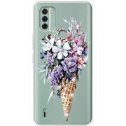 Чехол со стразами Nokia C31 Ice Cream Flowers