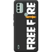 Черный чехол BoxFace Nokia C31 Free Fire White Logo