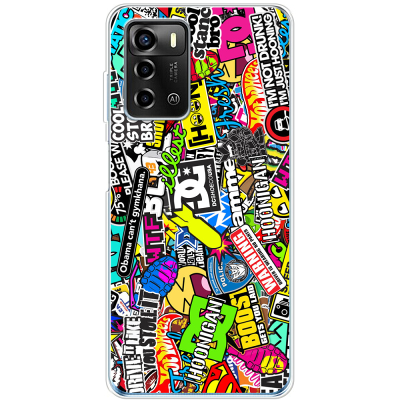 Чехол BoxFace ZTE Blade A72 Multicolored Inscriptions