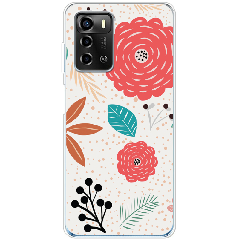 Чехол BoxFace ZTE Blade A72 Line Flowers