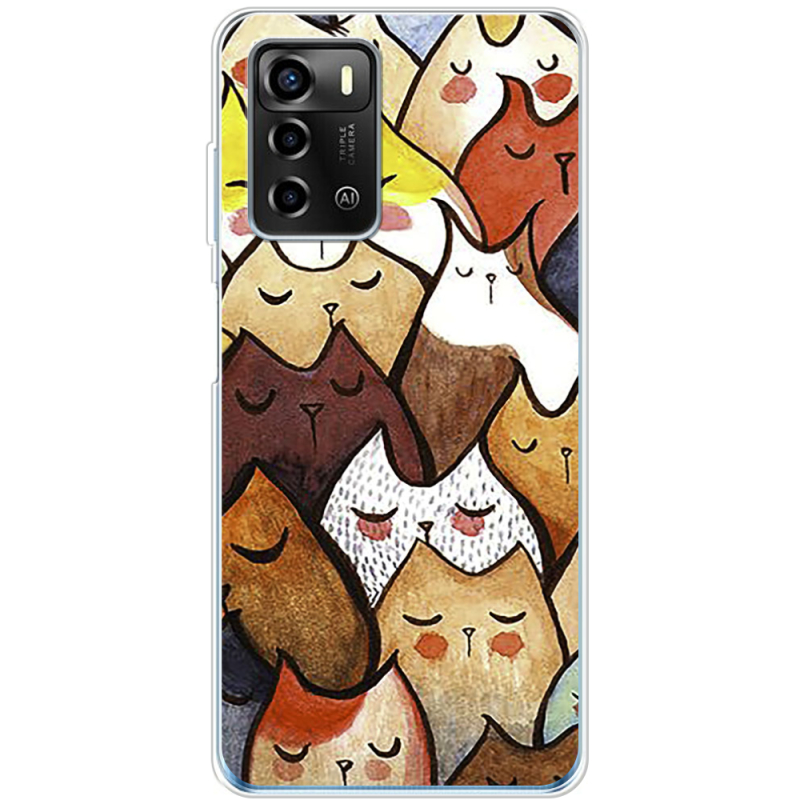 Чехол BoxFace ZTE Blade A72 Sleepy Cats