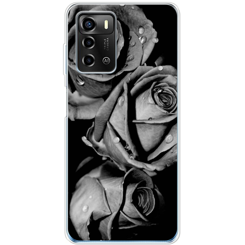 Чехол BoxFace ZTE Blade A72 Black and White Roses