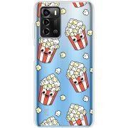 Прозрачный чехол BoxFace ZTE Blade A72 с 3D-глазками Popcorn