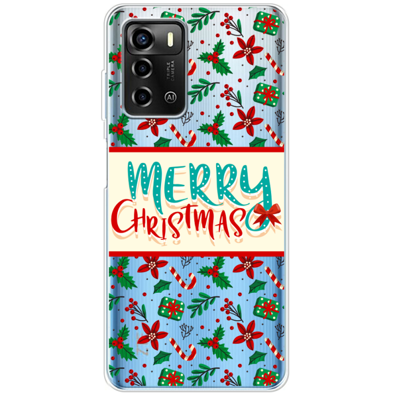 Прозрачный чехол BoxFace ZTE Blade A72 Vintage Christmas Pattern