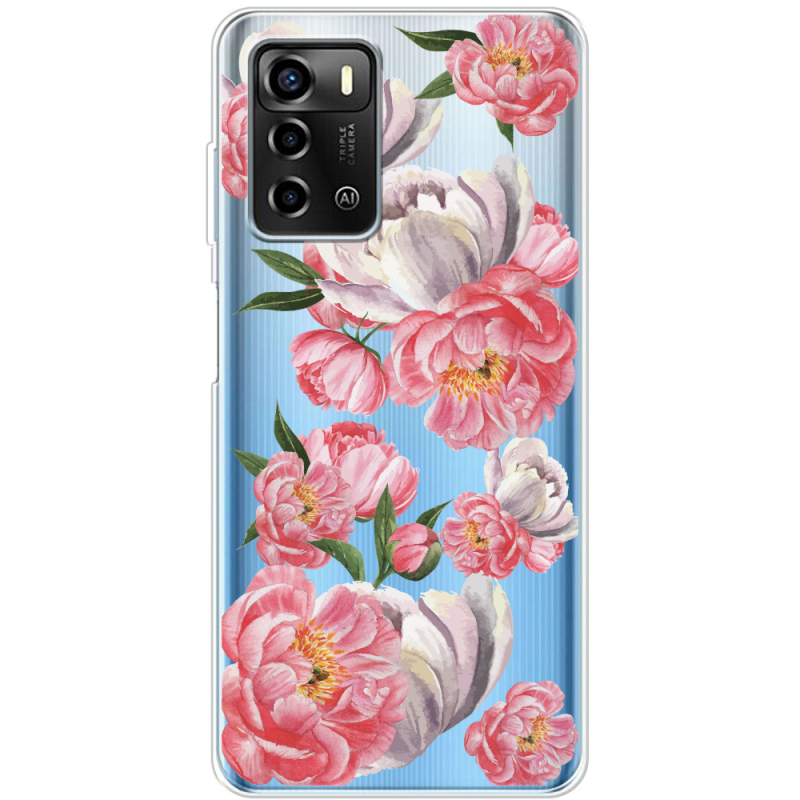 Прозрачный чехол BoxFace ZTE Blade A72 Peony Watercolor Style