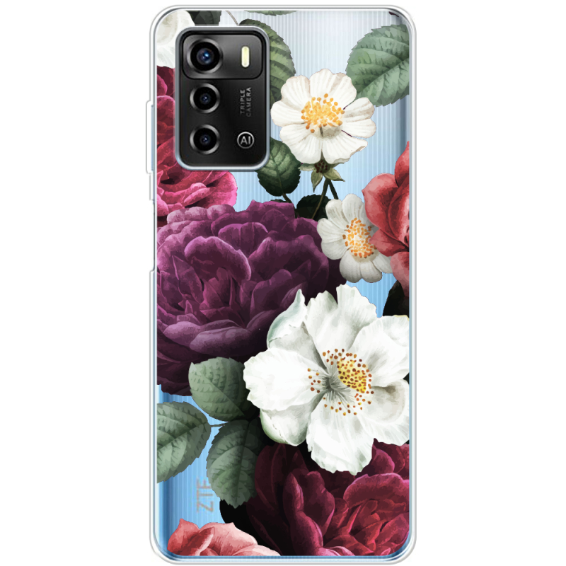 Прозрачный чехол BoxFace ZTE Blade A72 Floral Dark Dreams