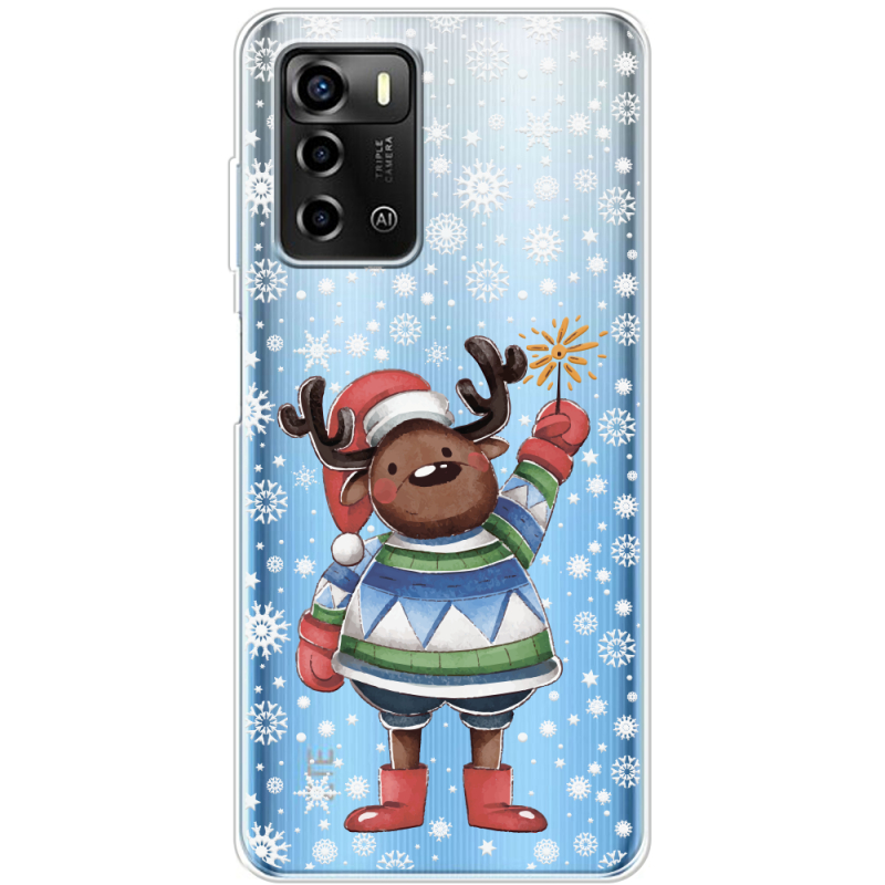 Прозрачный чехол BoxFace ZTE Blade A72 Christmas Deer with Snow