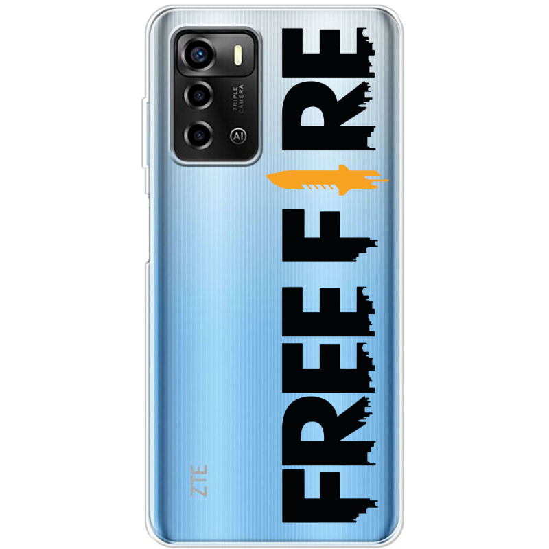 Прозрачный чехол BoxFace ZTE Blade A72 Free Fire Black Logo