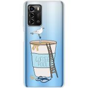 Прозрачный чехол BoxFace ZTE Blade A72 Segull in Cofee Pool