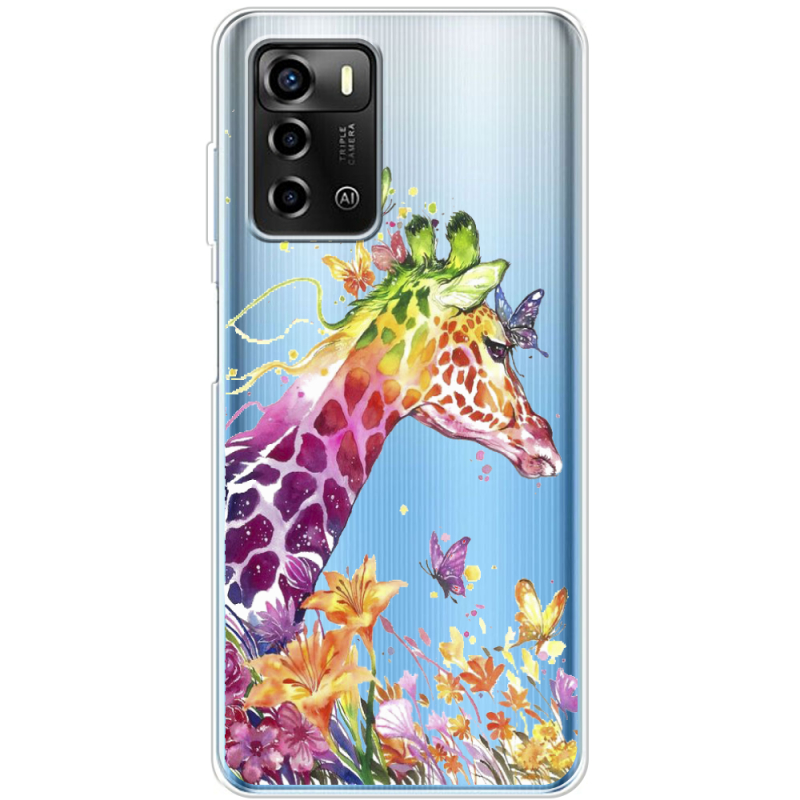 Прозрачный чехол BoxFace ZTE Blade A72 Colorful Giraffe