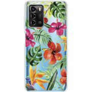 Прозрачный чехол BoxFace ZTE Blade A72 Tropical Flowers