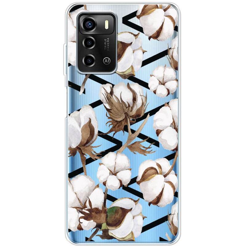 Прозрачный чехол BoxFace ZTE Blade A72 Cotton flowers