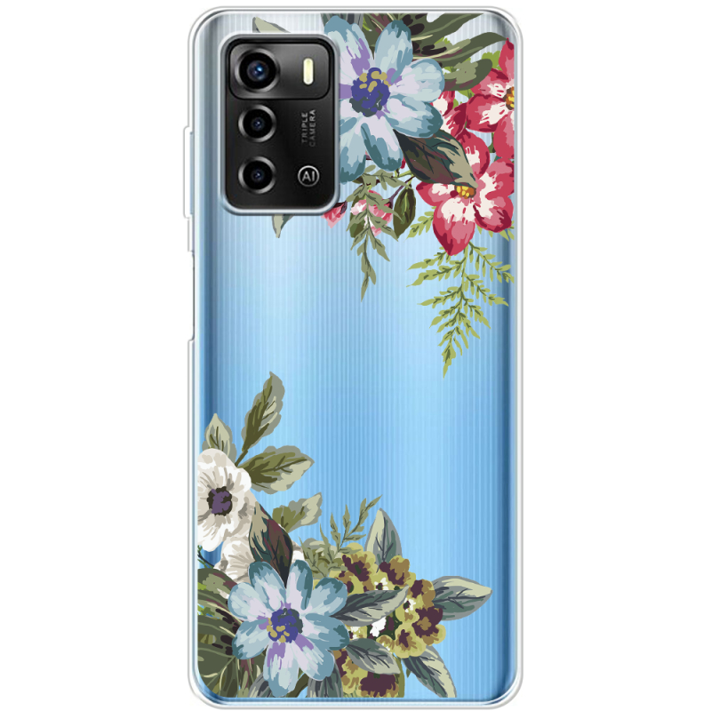 Прозрачный чехол BoxFace ZTE Blade A72 Floral