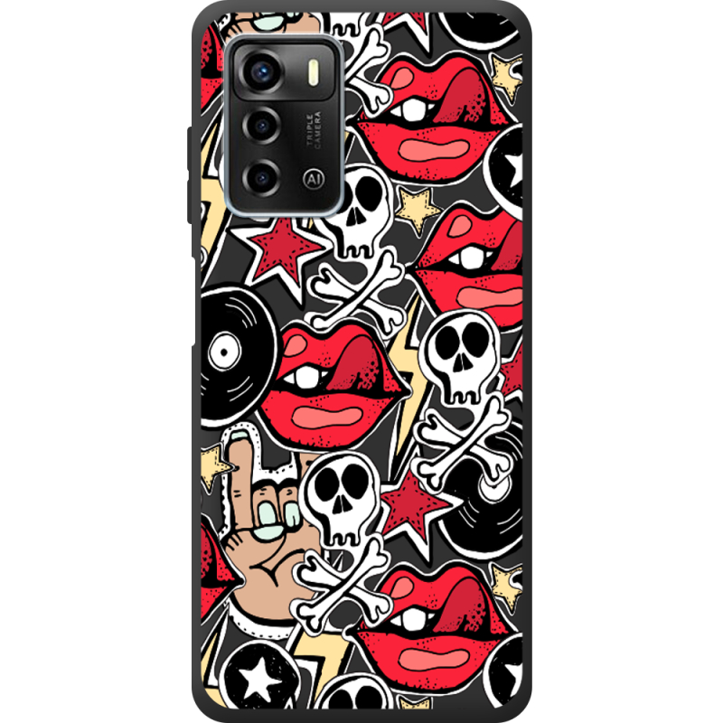 Черный чехол BoxFace ZTE Blade A72 Rock Graffiti