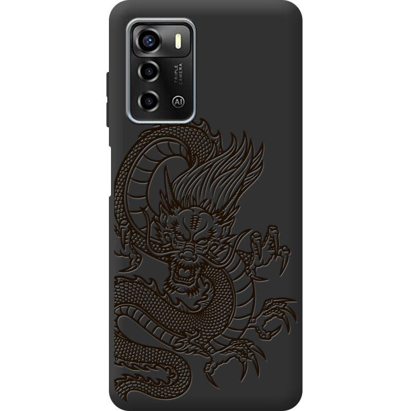 Черный чехол BoxFace ZTE Blade A72 Chinese Dragon