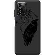 Черный чехол BoxFace ZTE Blade A72 Wolf and Raven